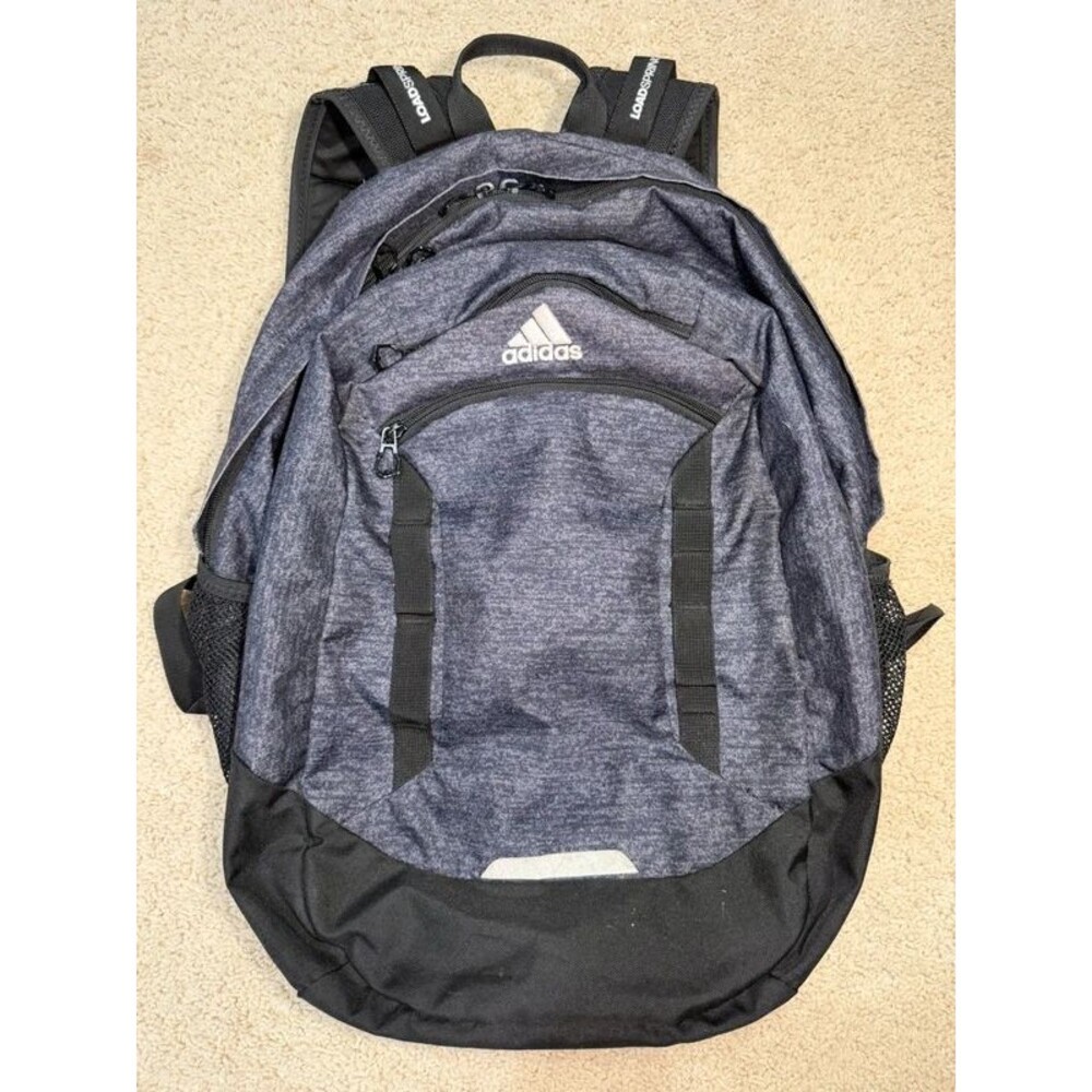 Adidas Gray/Black Backpack Bottle Pocket Laptop Padded Adjustable Straps Zip